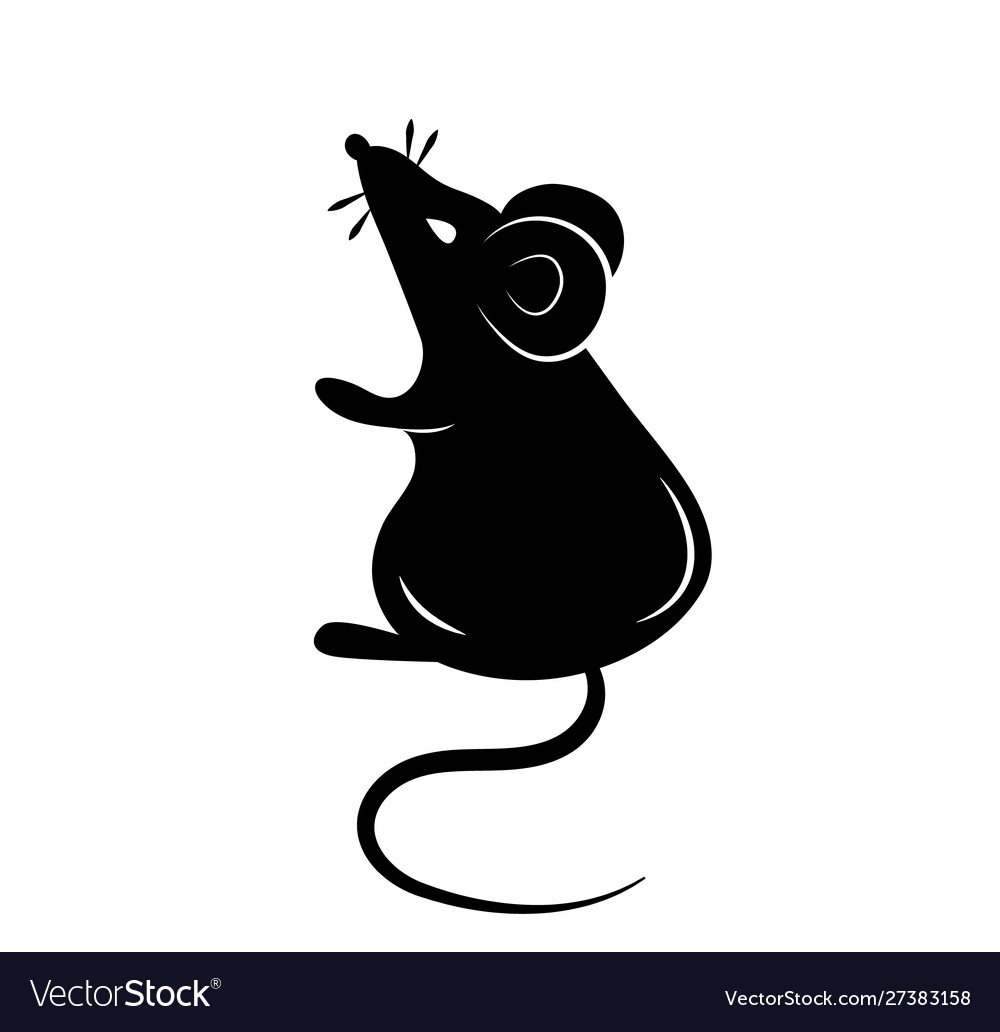 Силуэт крысы в бокале