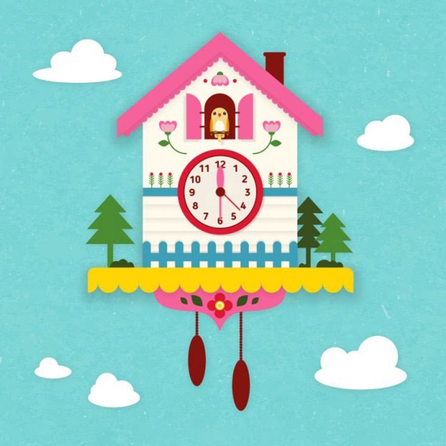 Аппликация часы с кукушкой