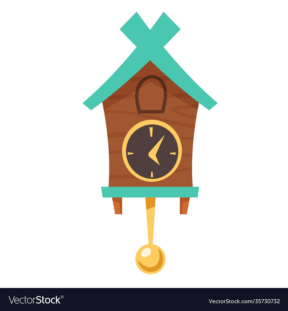 Настенные часы с кукушкой вектор