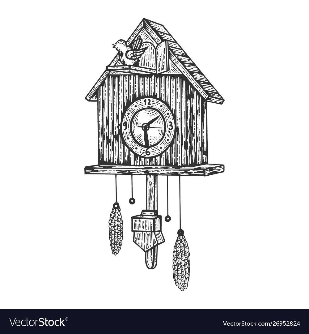Раскраска часы с кукушкой