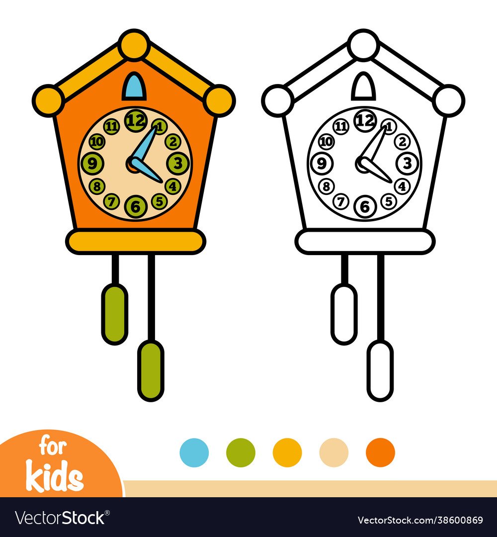 Раскраска часы с кукушкой