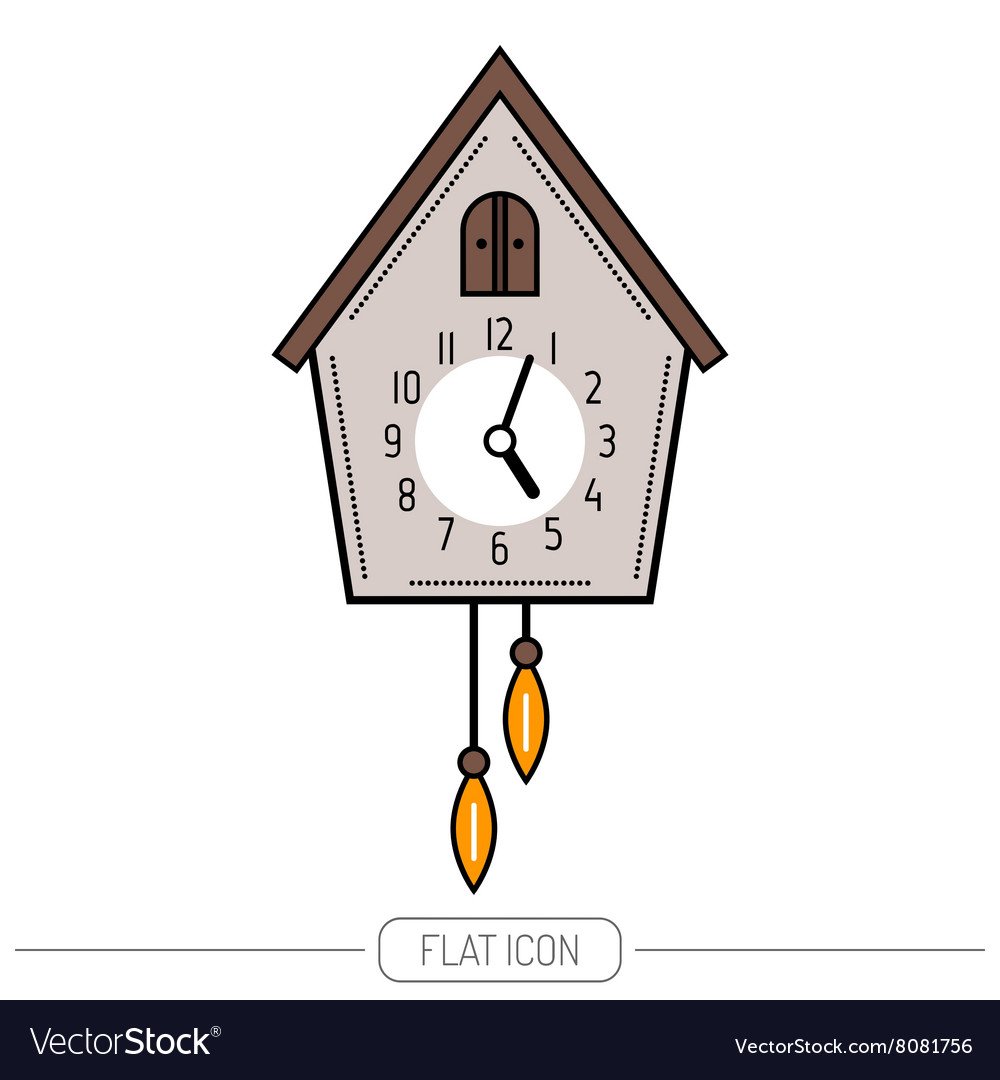 Часы с кукушкой вектор