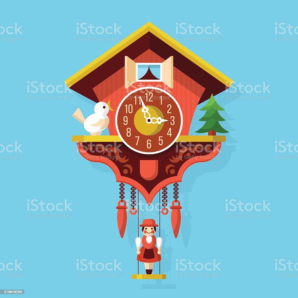Часы флэт иллюстрация