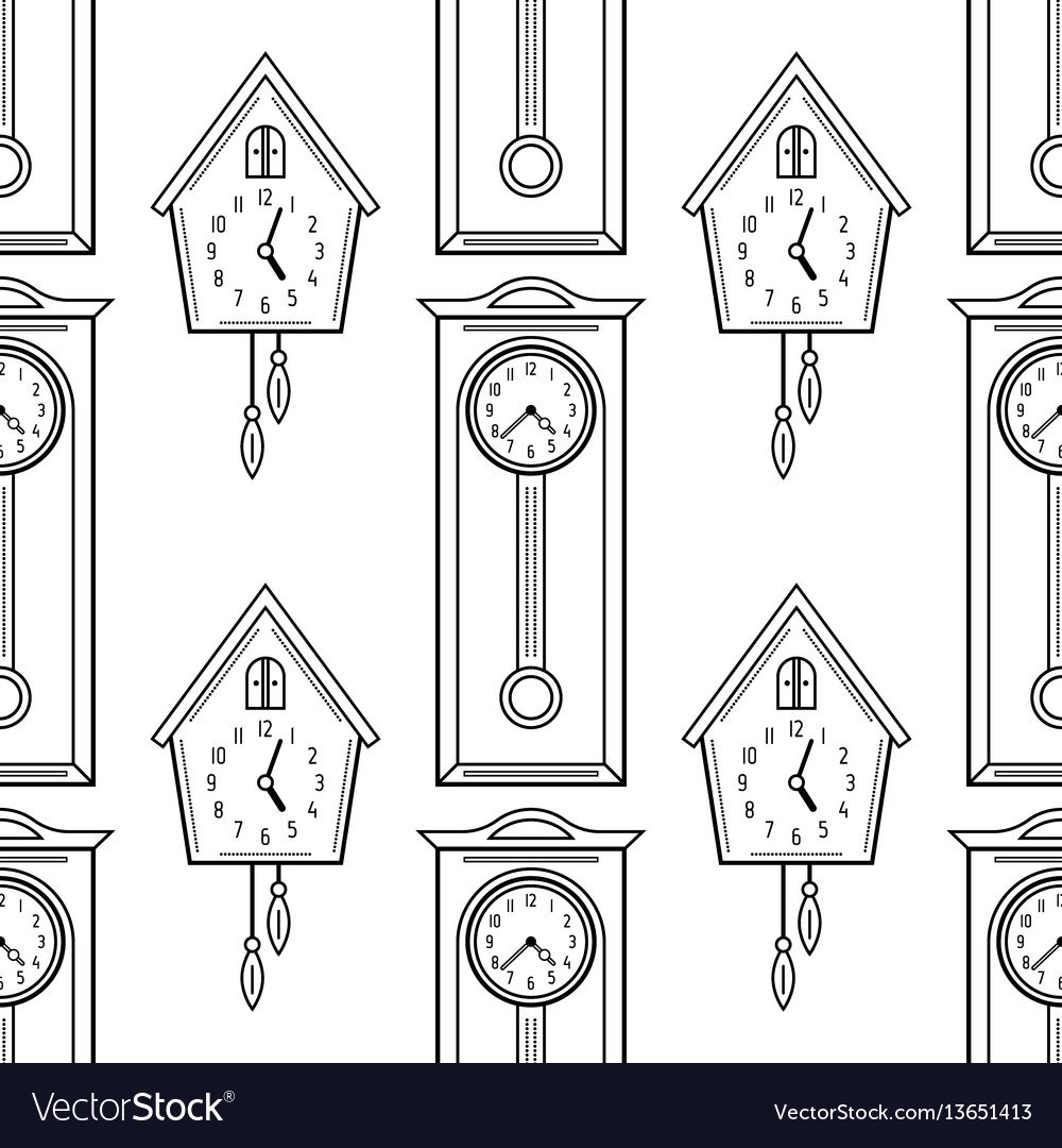 Раскраска часы с кукушкой