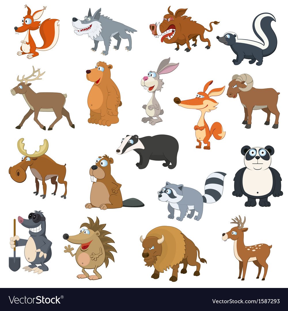 Лесные животные мультяшные