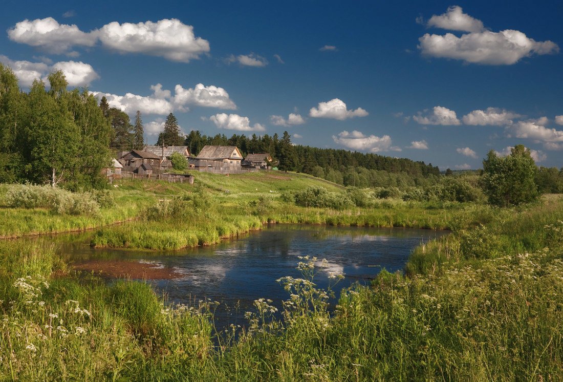 Деревня Яковлевское на реке Улейма