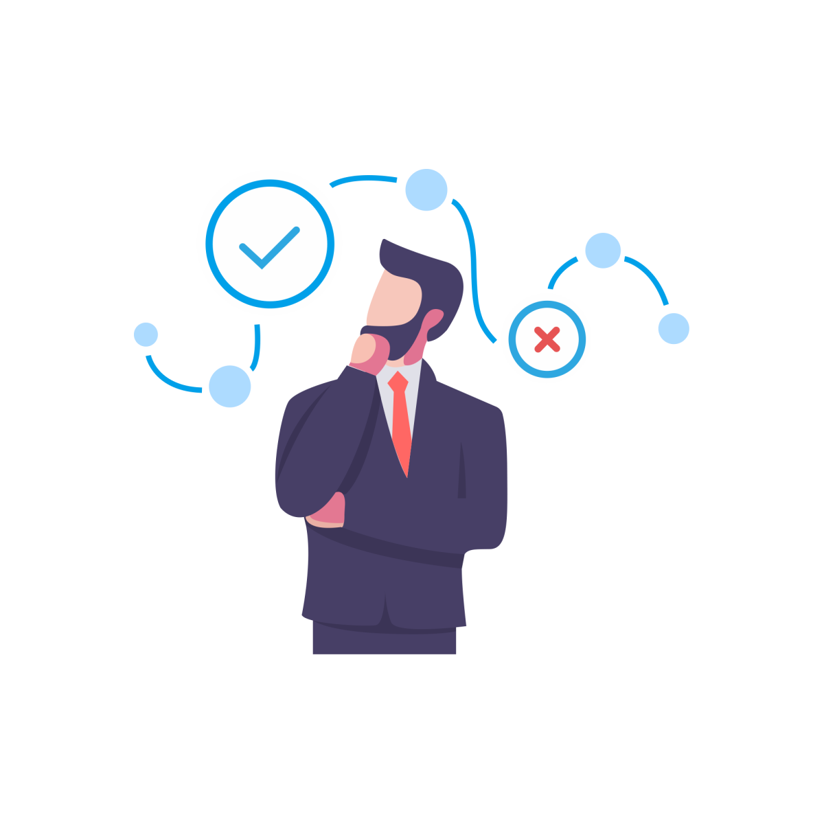 Человек думает иллюстрация