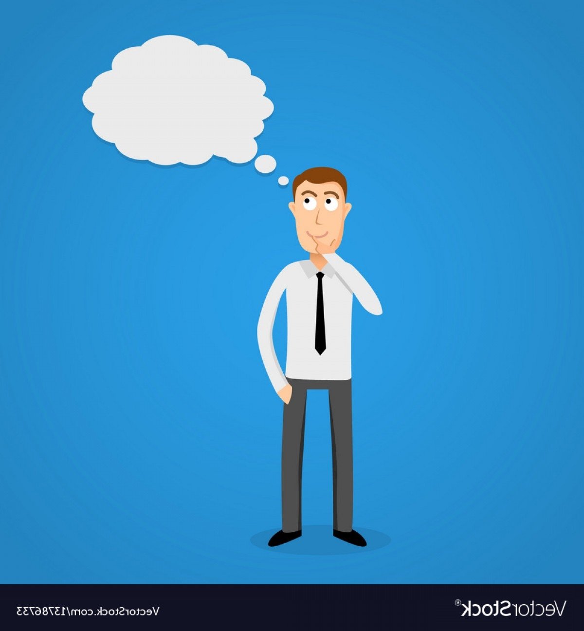 Задумчивый человек с облаком