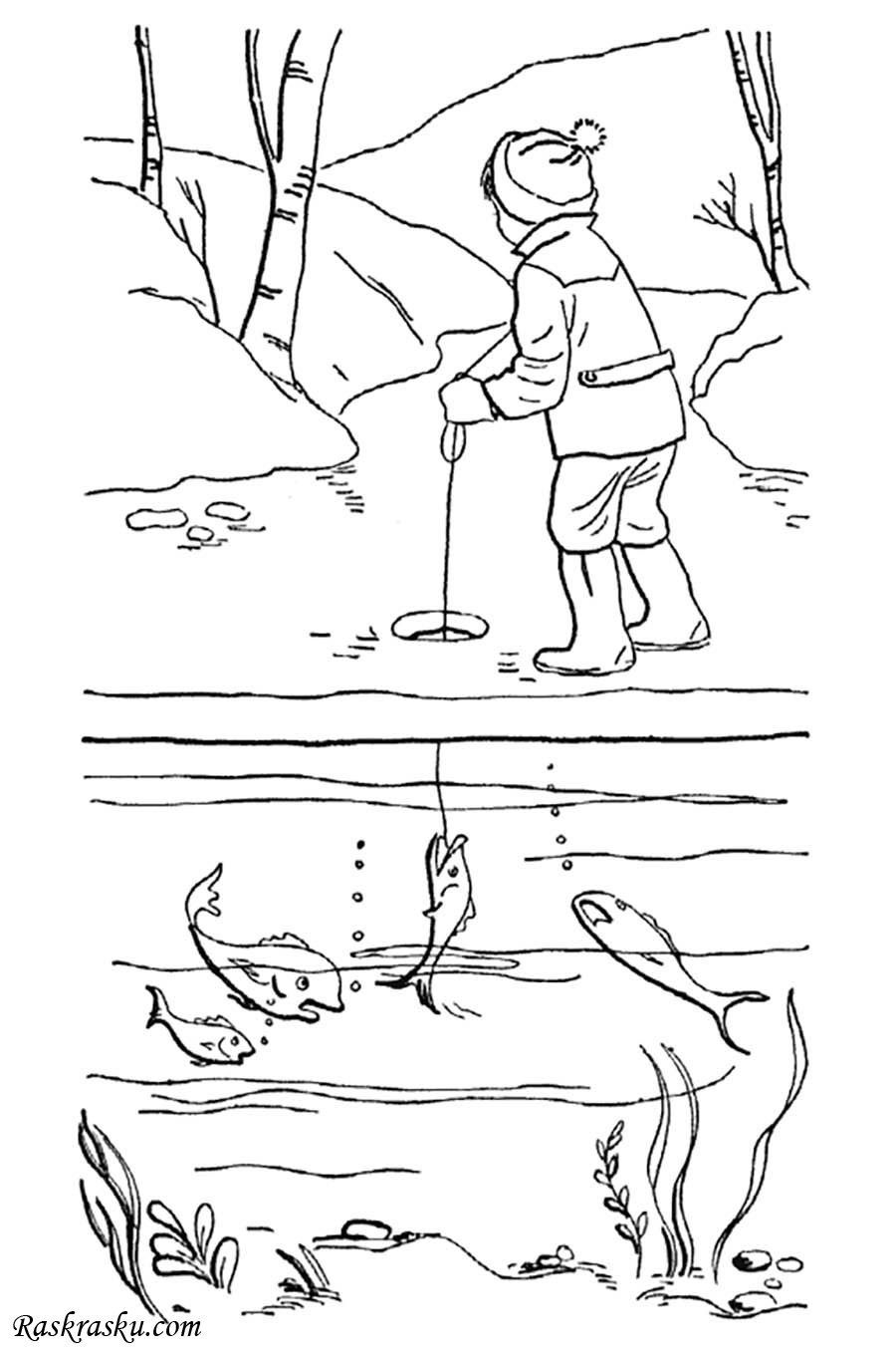 Безопасность на льду рисунок