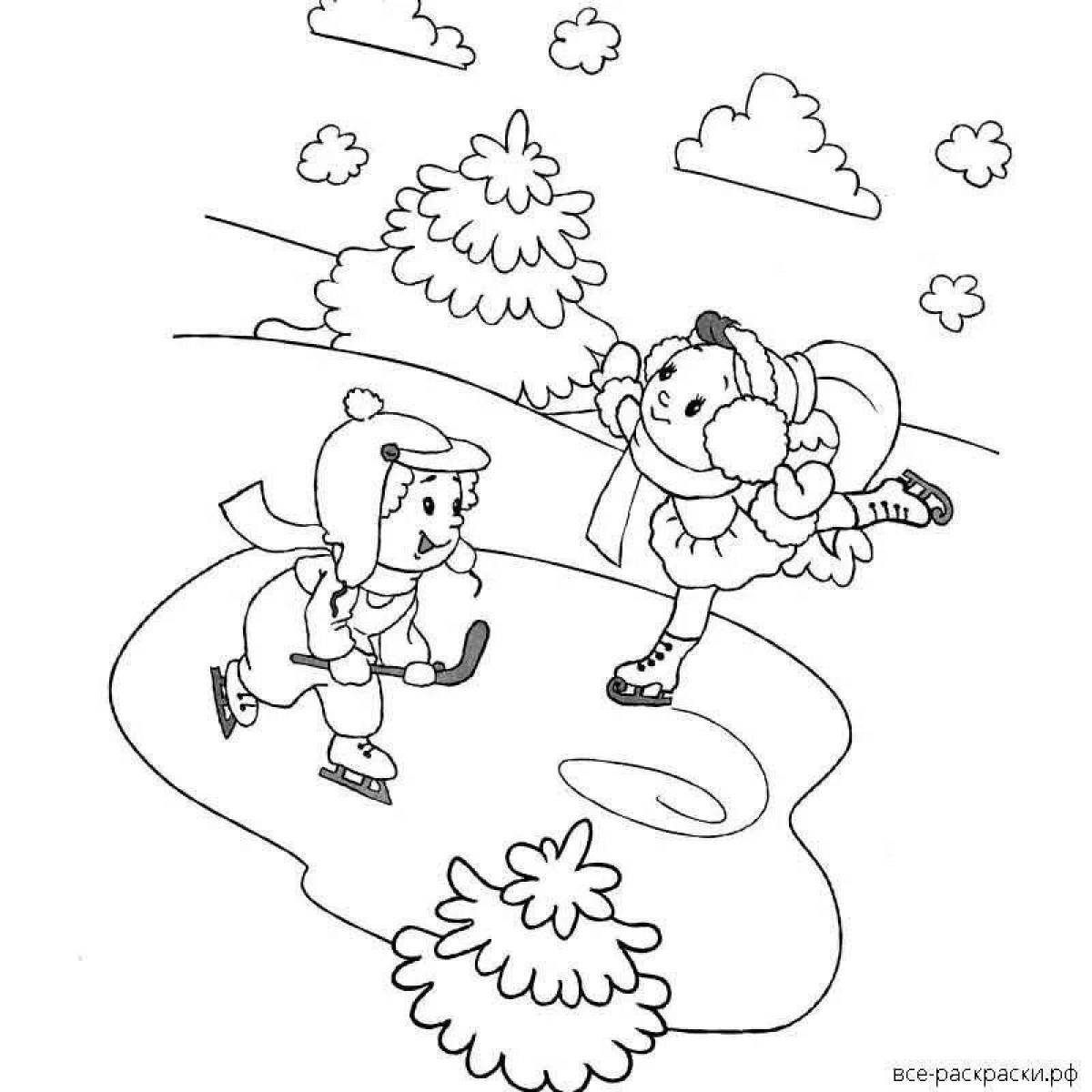Зимняя раскраска