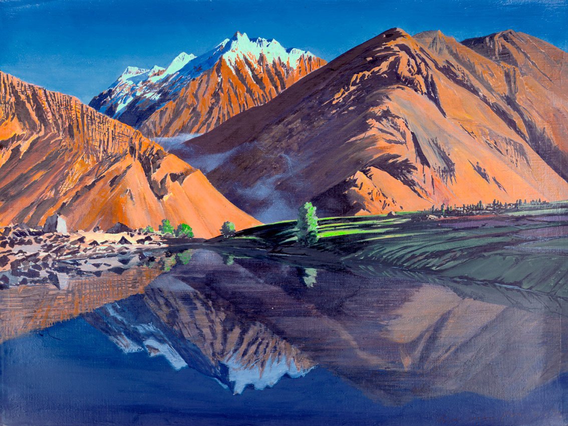 Пейзаж маслом горы Афганистан