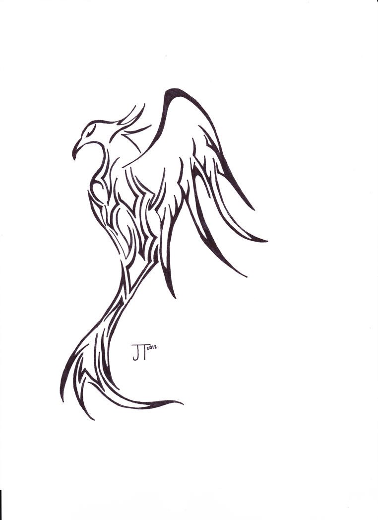 Рисунки Феникс для тату карандашом