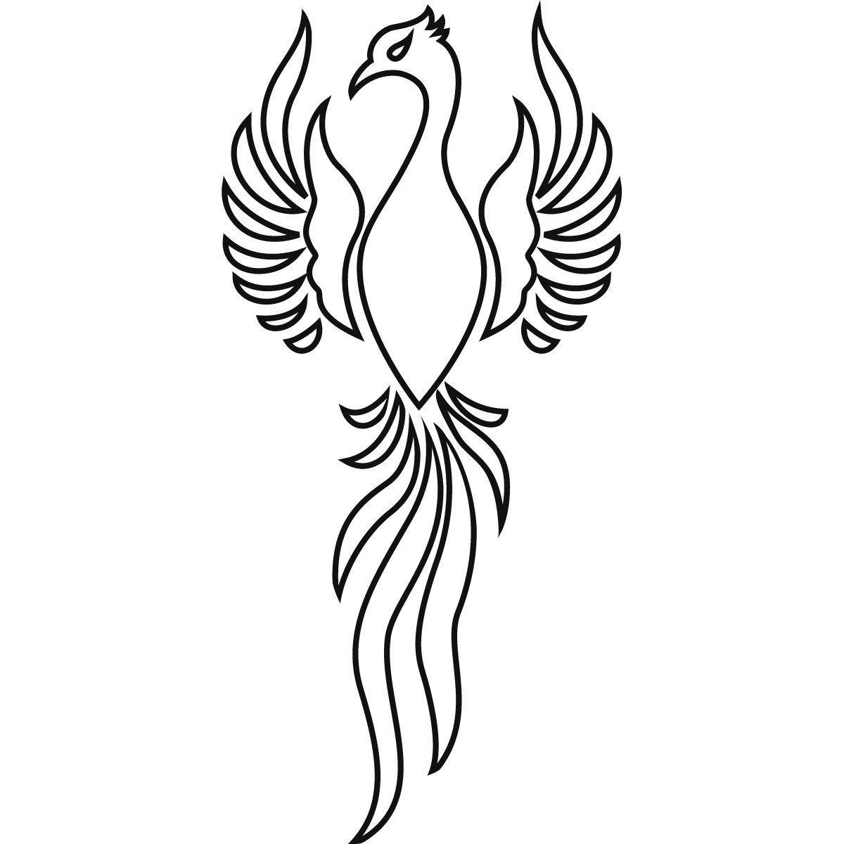 Птица Феникс тату цветная