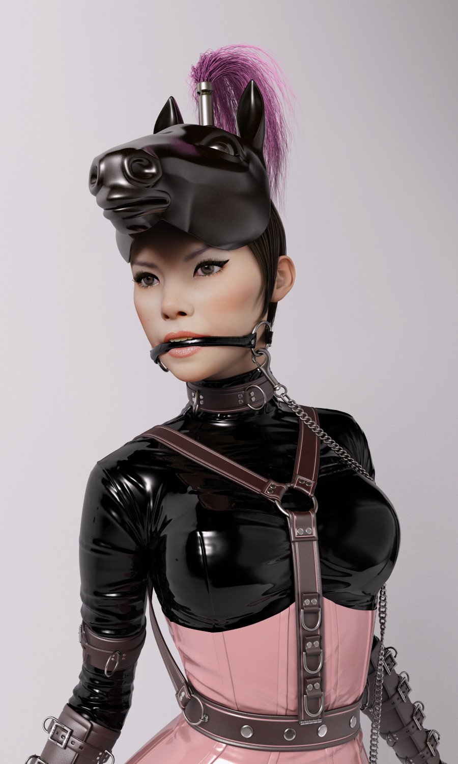 Латексный костюм лошади