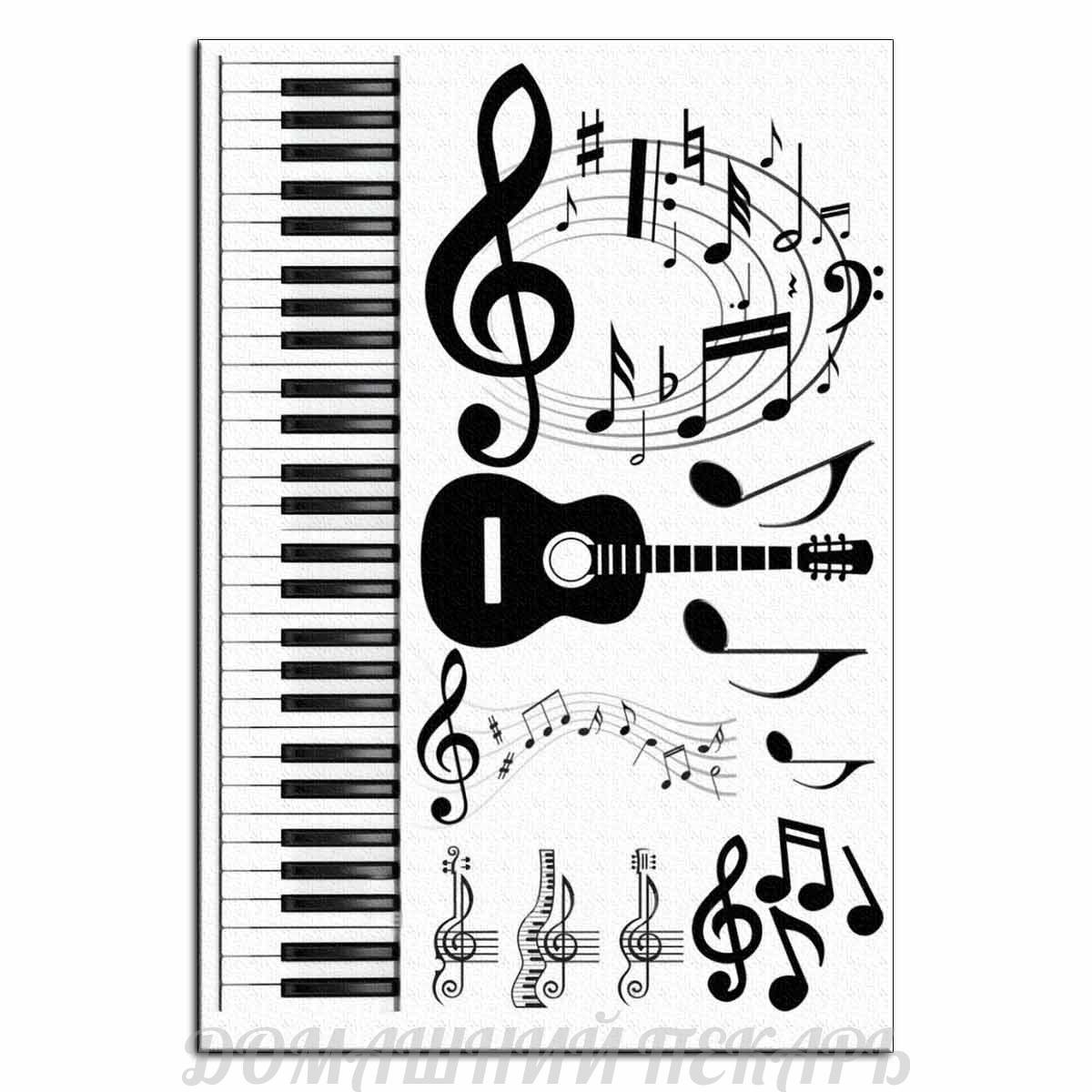 Вафельная картинка Ноты