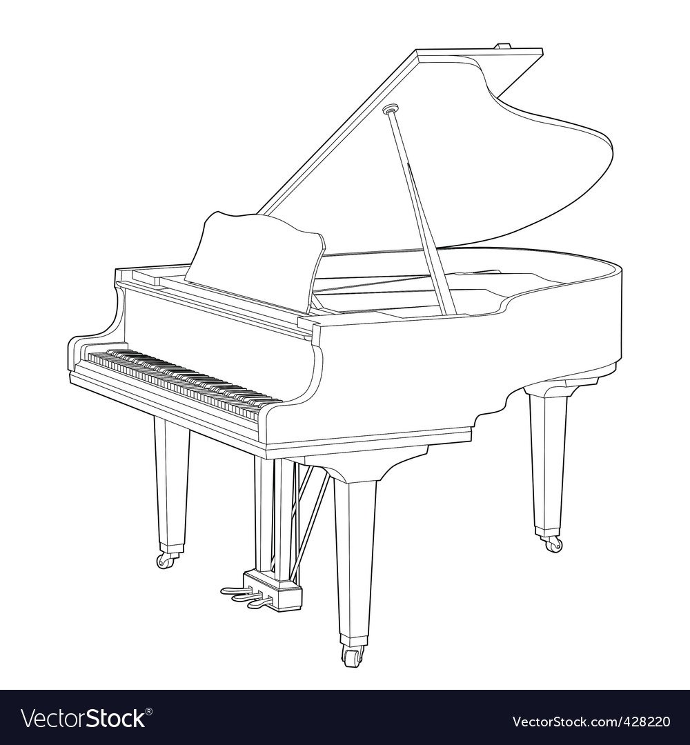 Рояль карандашом набросок