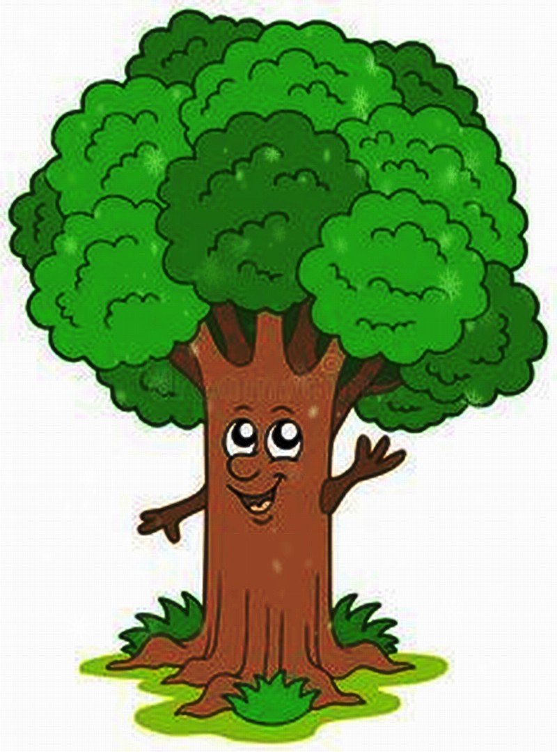 Дерево с глазами мультяшное