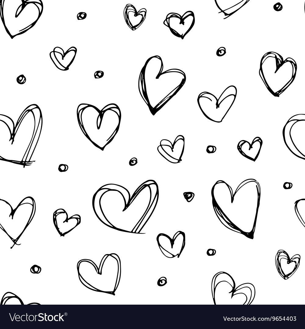 Сердечко картинка черно белая