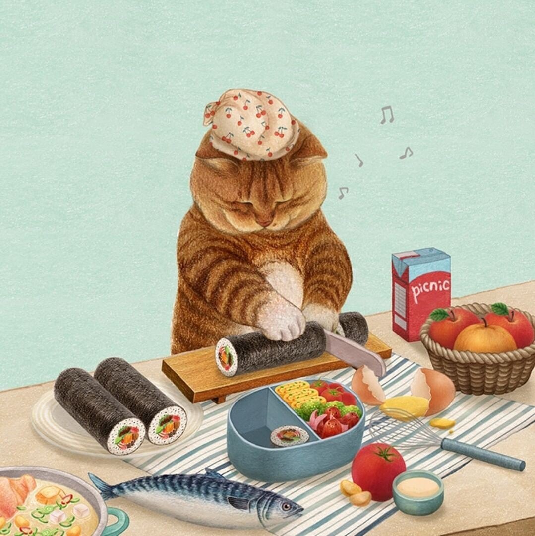 Милый котик арт