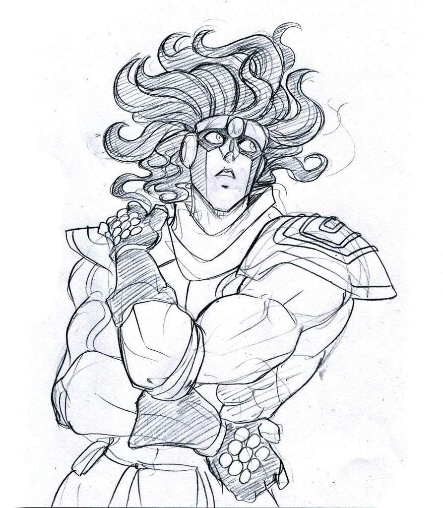 Стар платинум Джоджо рисунок