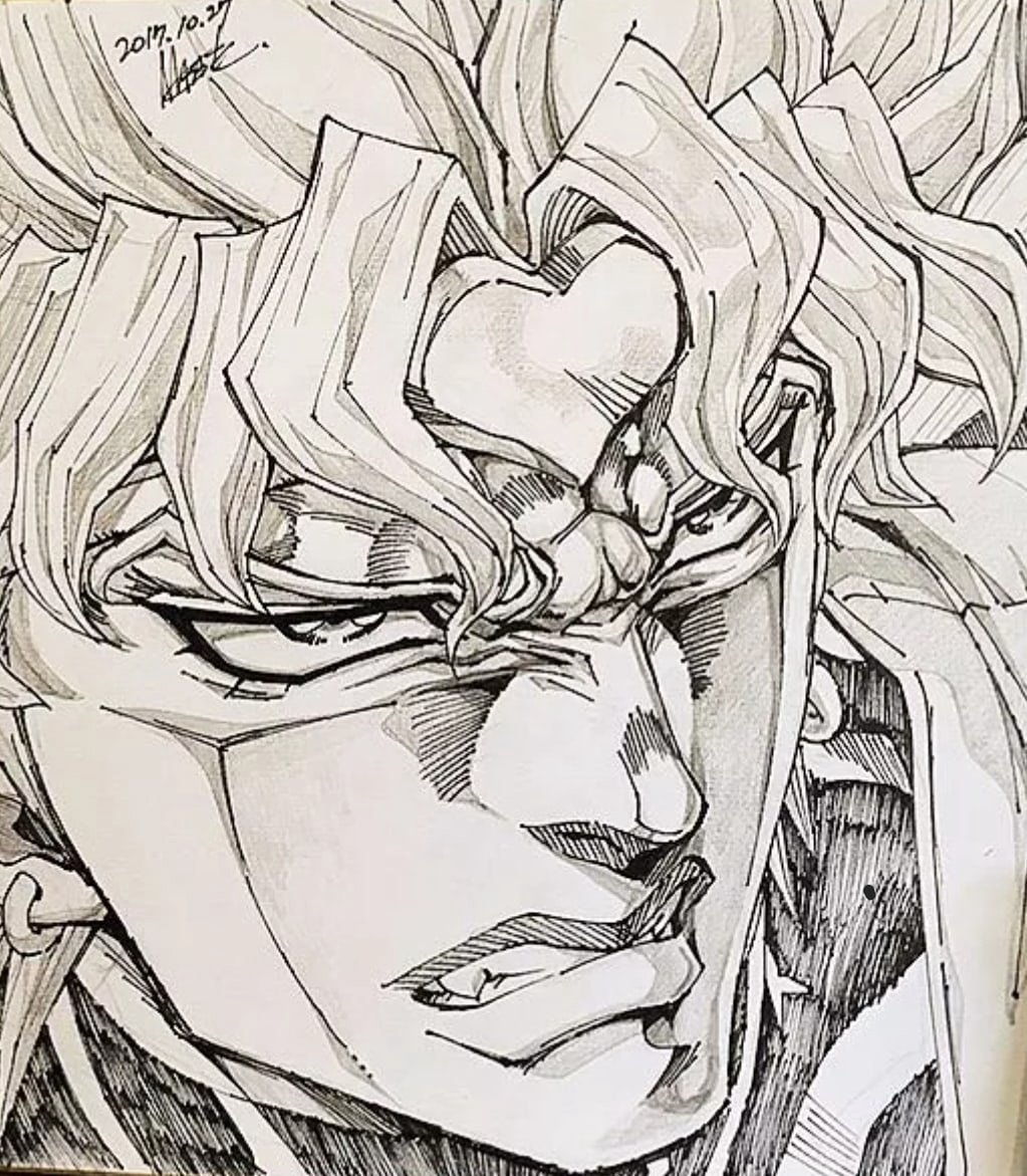 Дио Брандо Манга черно белая