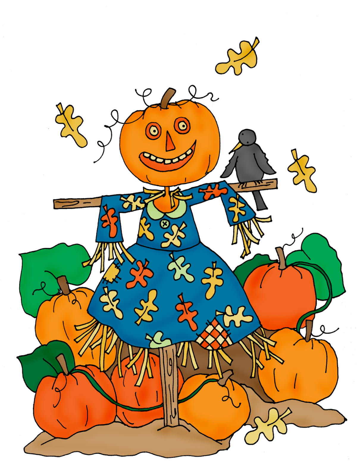 Пугало на белом фоне