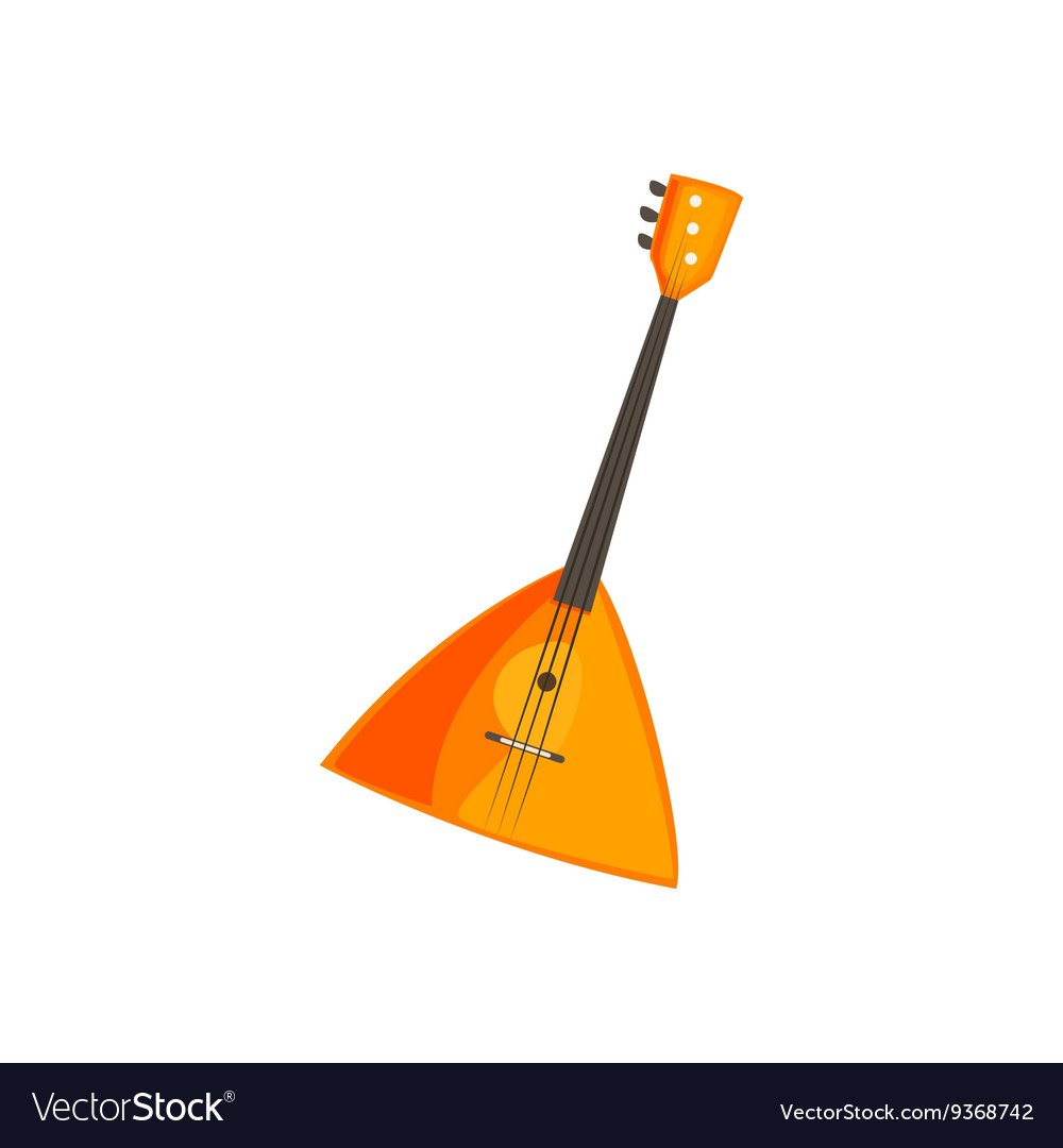 Расписная балалайка на прозрачном фоне