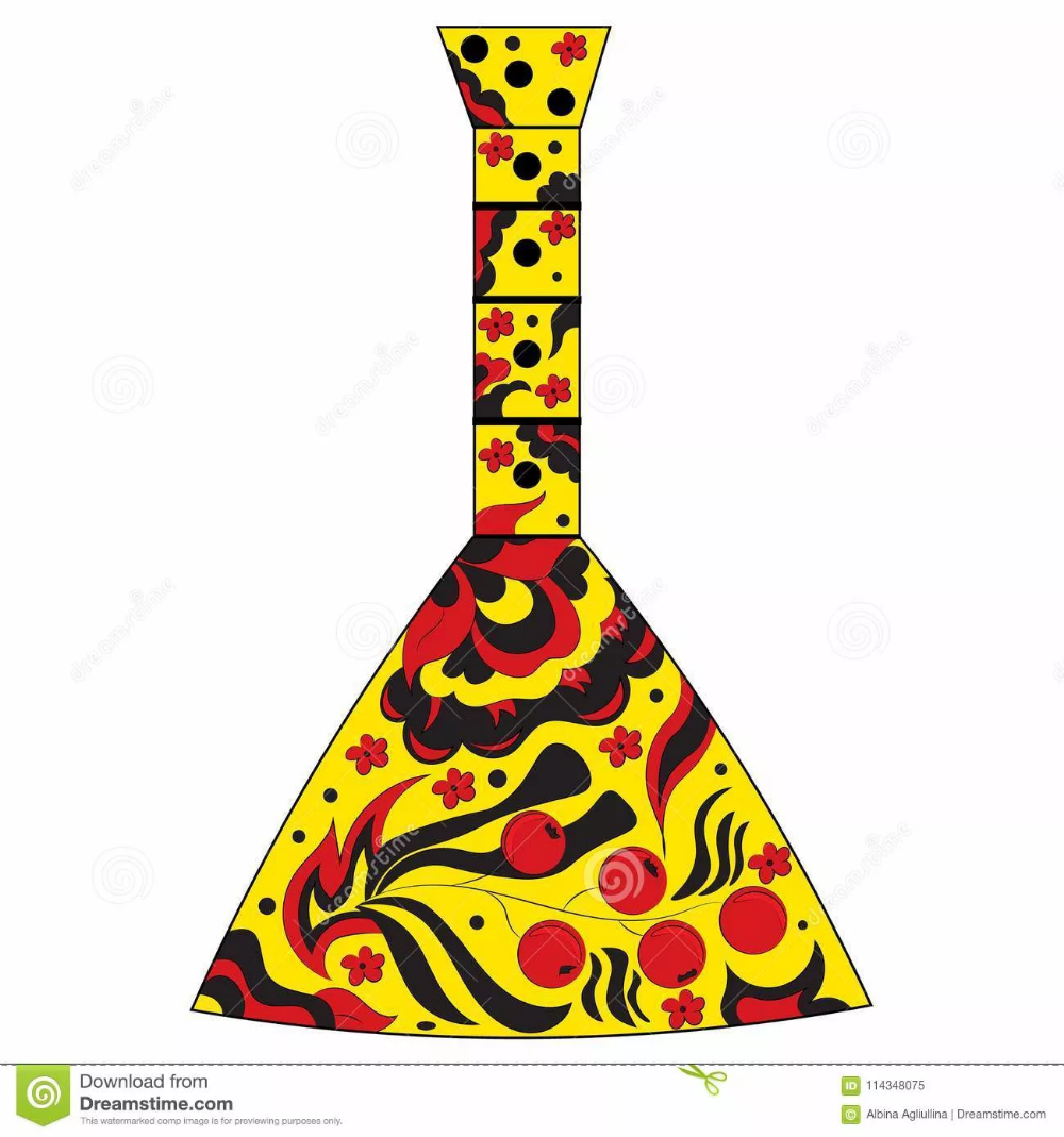 Русский народный инструмент балалайка раскраска