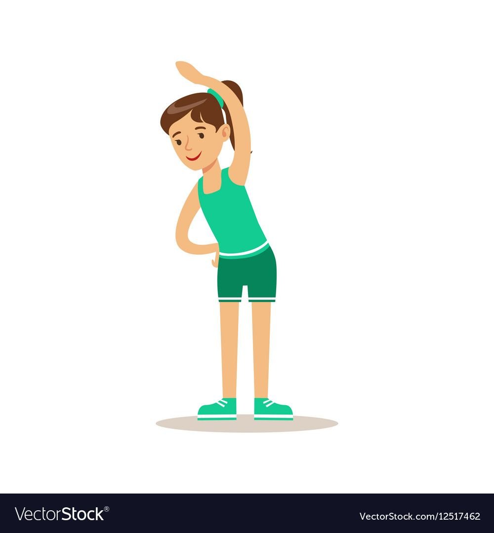 Дети занимаются гимнастикой мультяшные