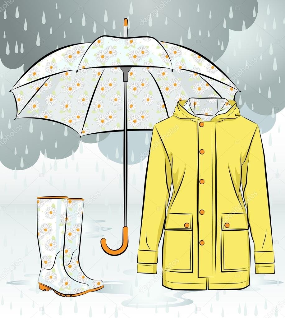 Плащ желтый вектор