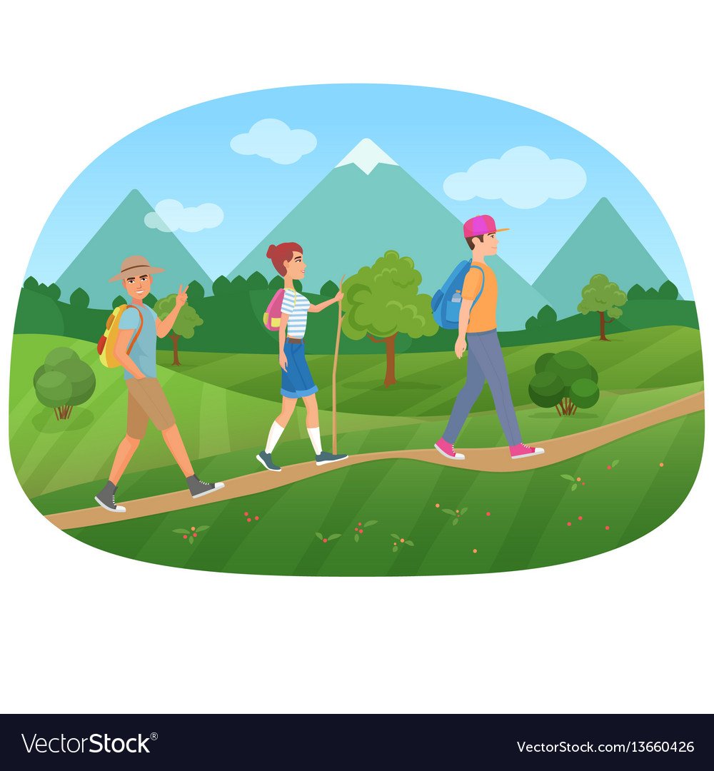 Фон туристы для детей