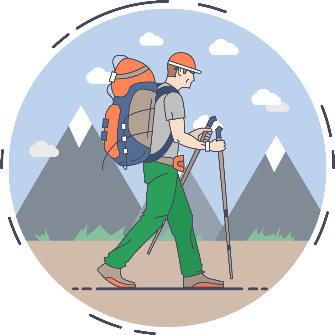 Пеший туризм вектор