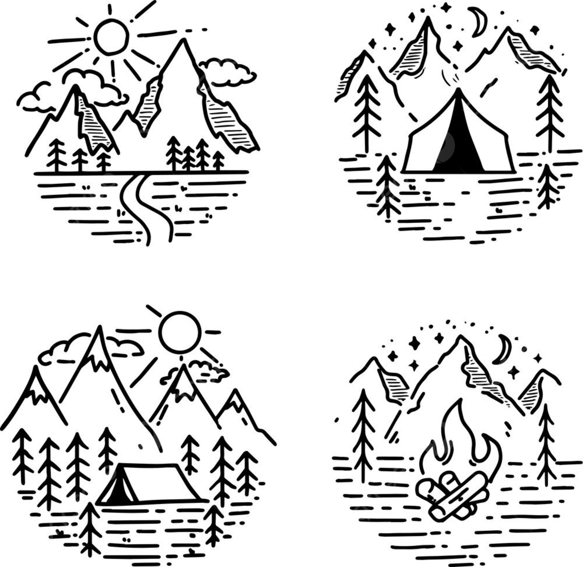 Рисунки туристический поход эмблема