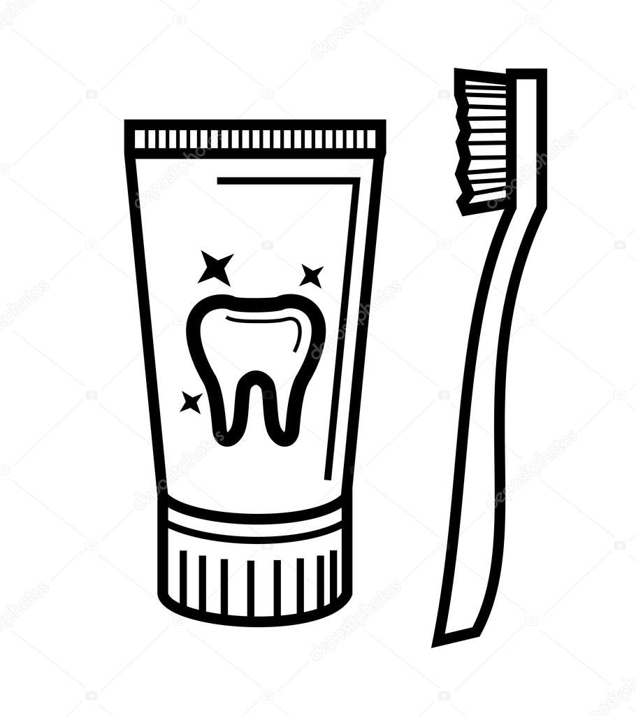 Зубная щетка и паста мультяшные