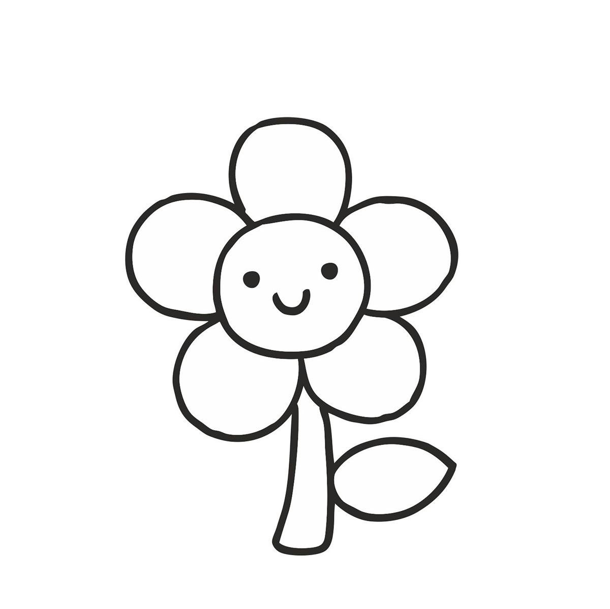 Раскраска цветочек для самых маленьких