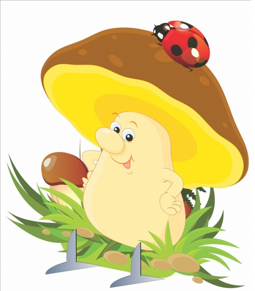 Грибы мультяшные