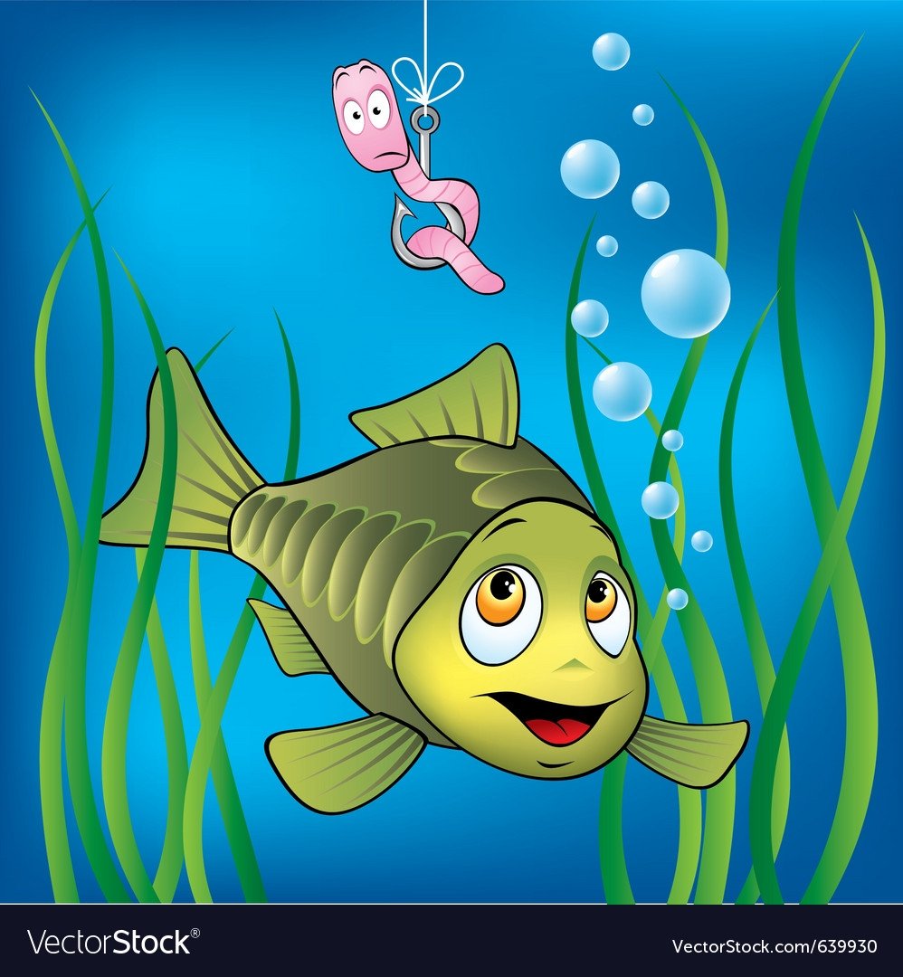 Рыба в воде мультяшная