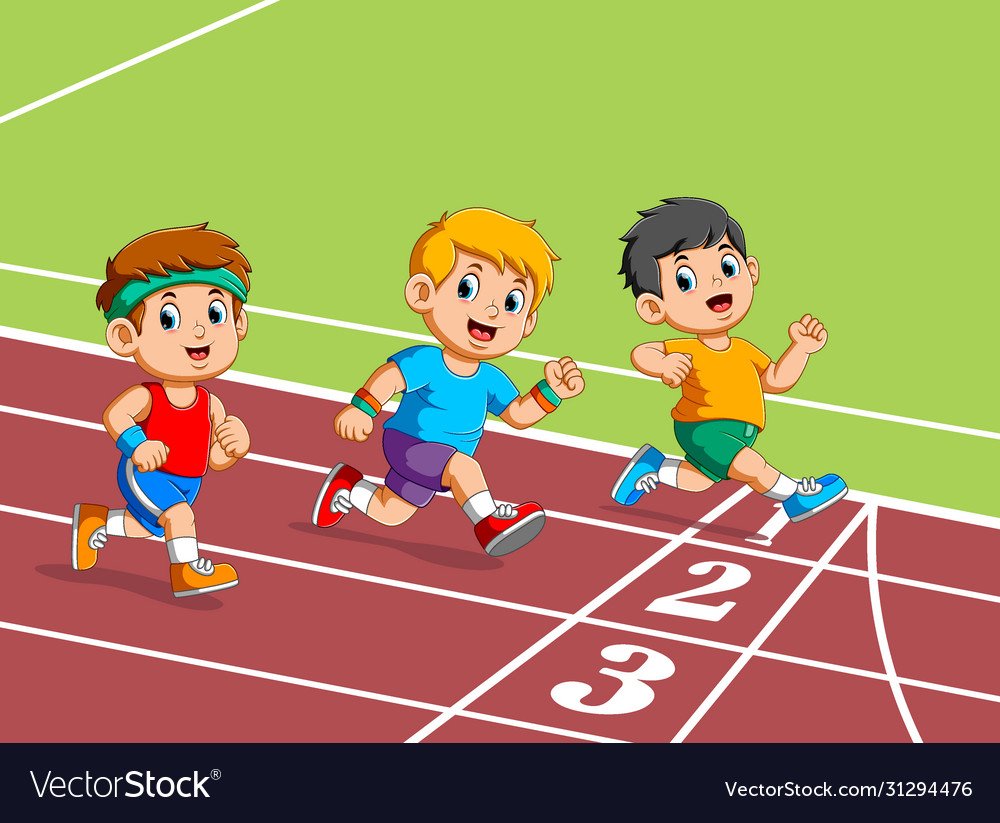 Дети бегут по дорожке