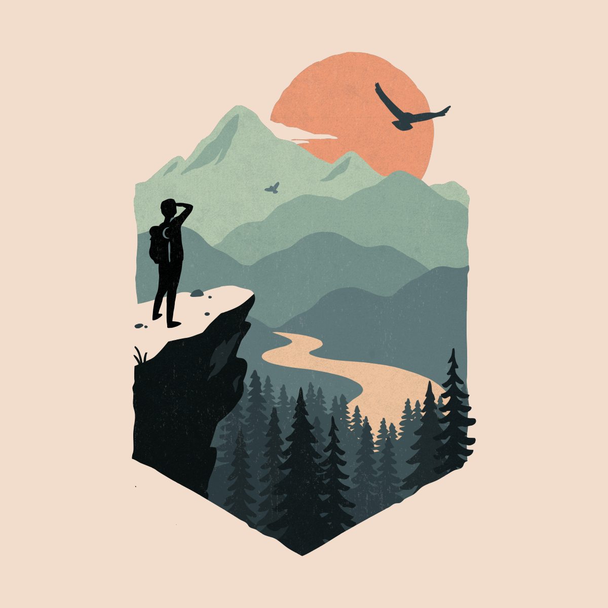 Горы Моунтайн иллюстратор Illustrator