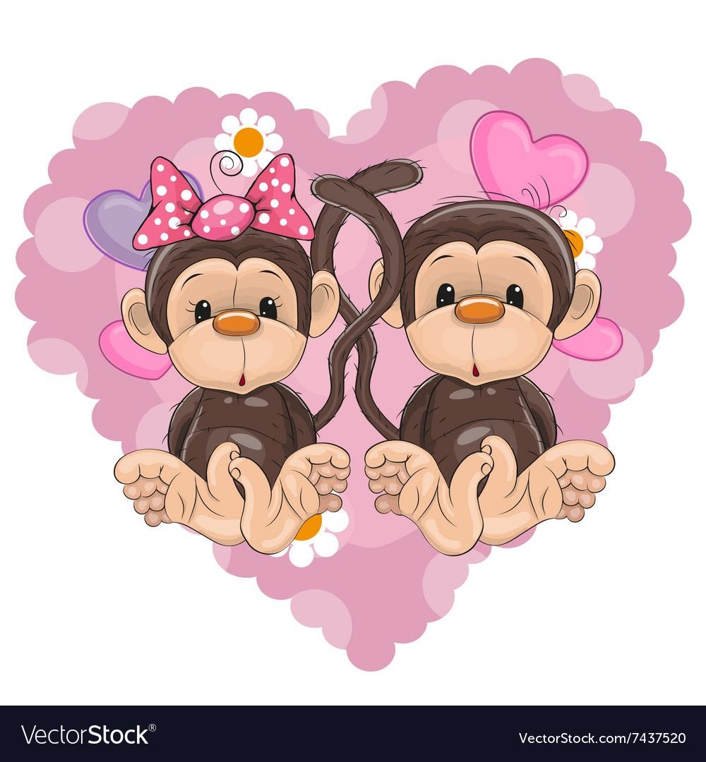 Обезьянки милые влюбленные