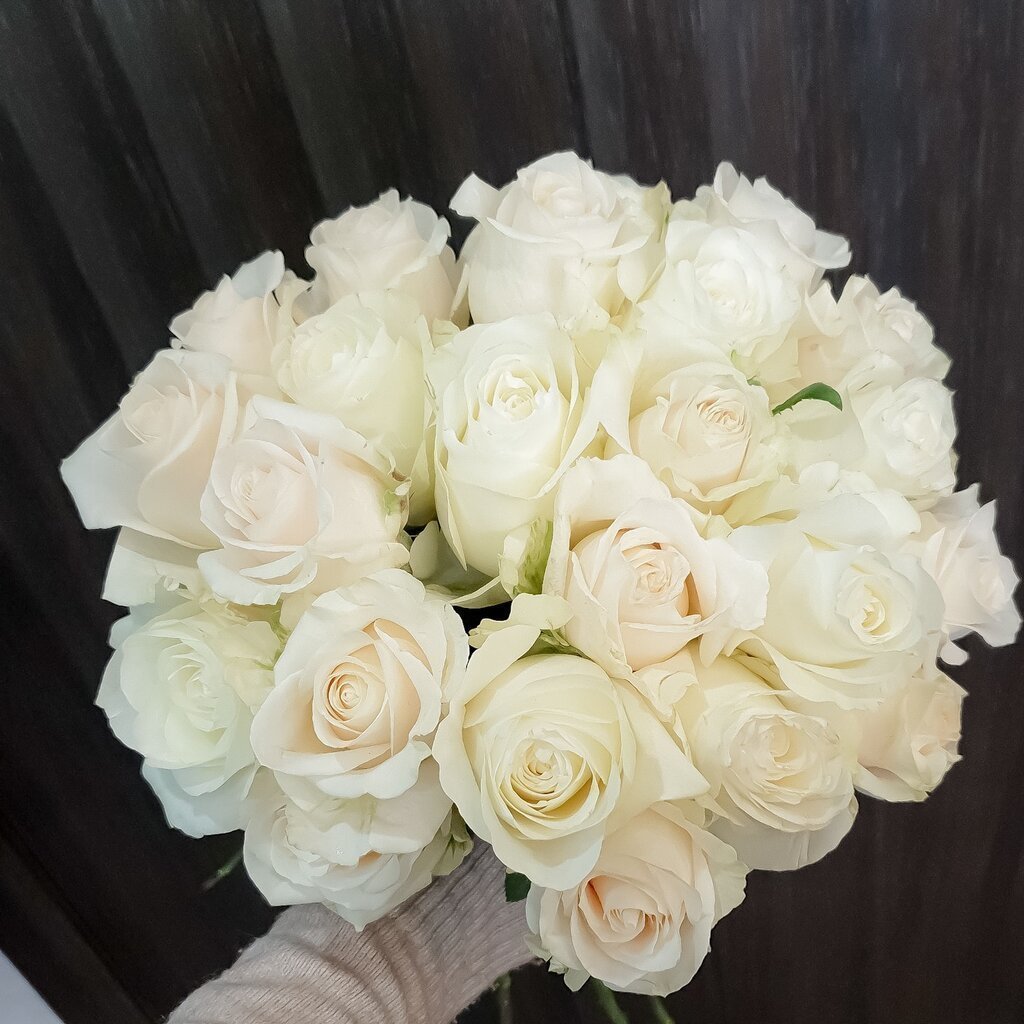 Девушка с белыми розами