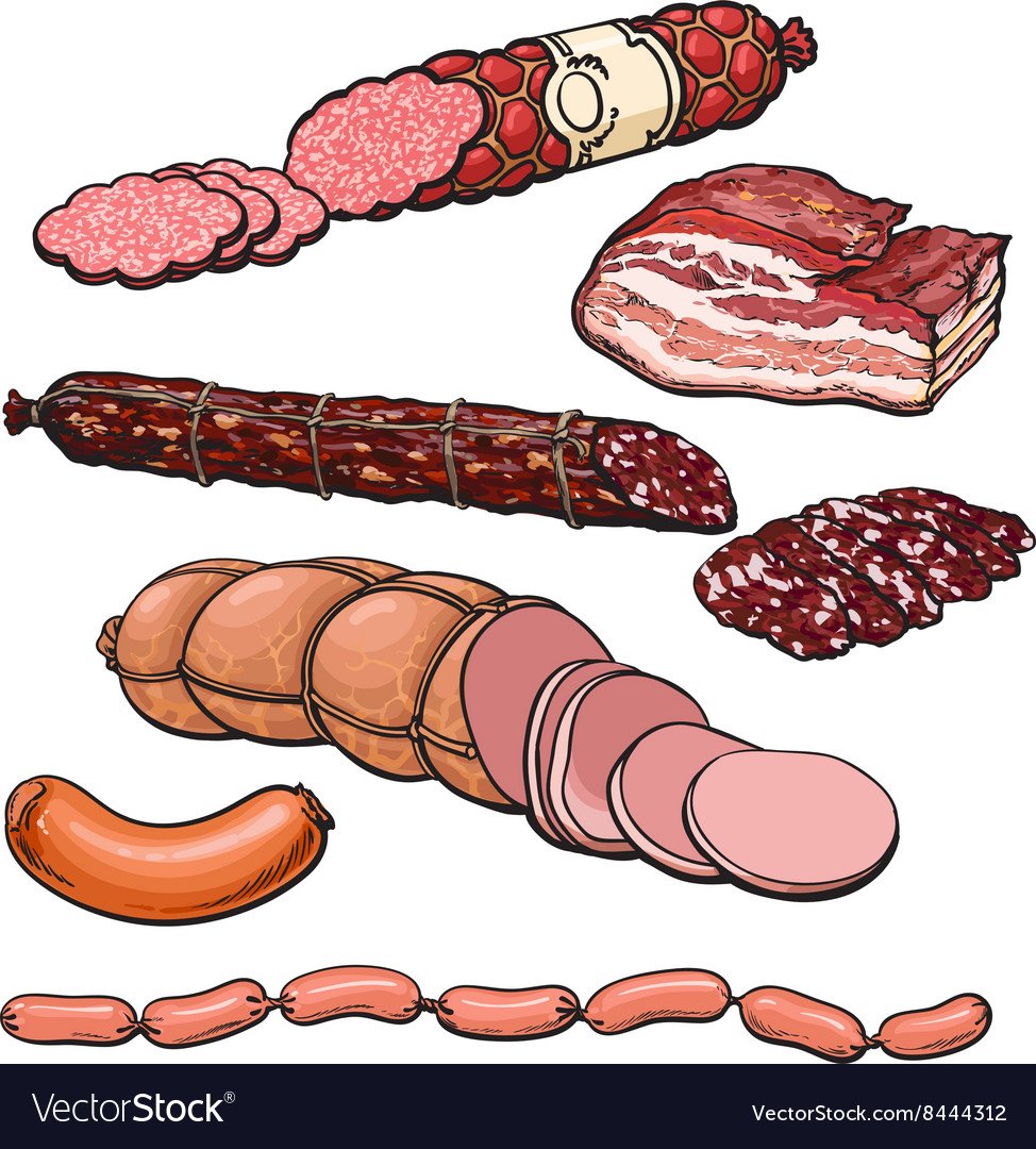 Рисование с детьми колбаса и сосиски