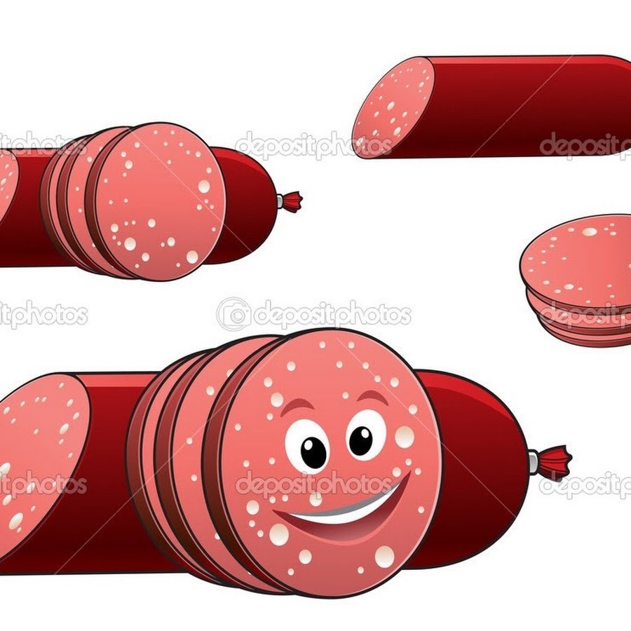 Колбаса на белом фоне