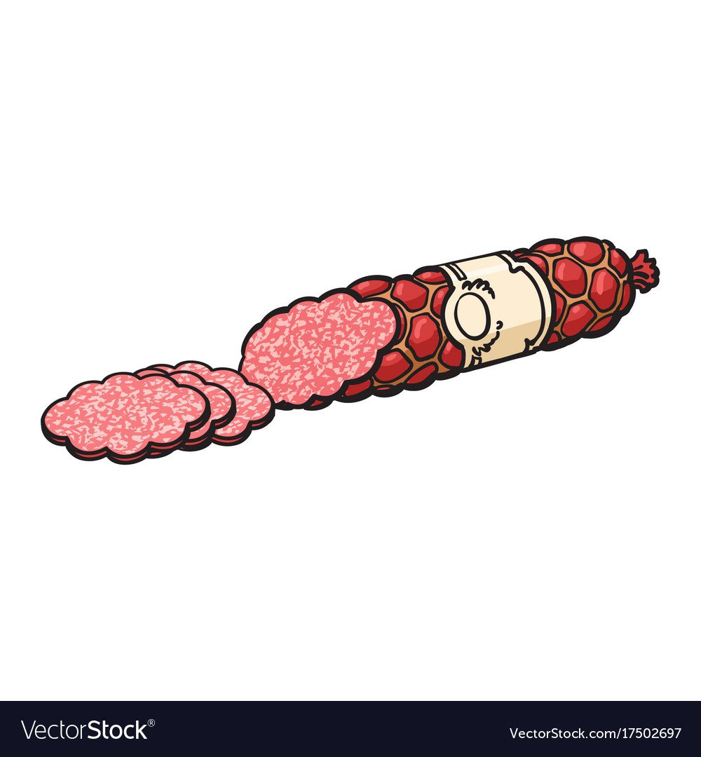 Колбаса салями на белом фоне