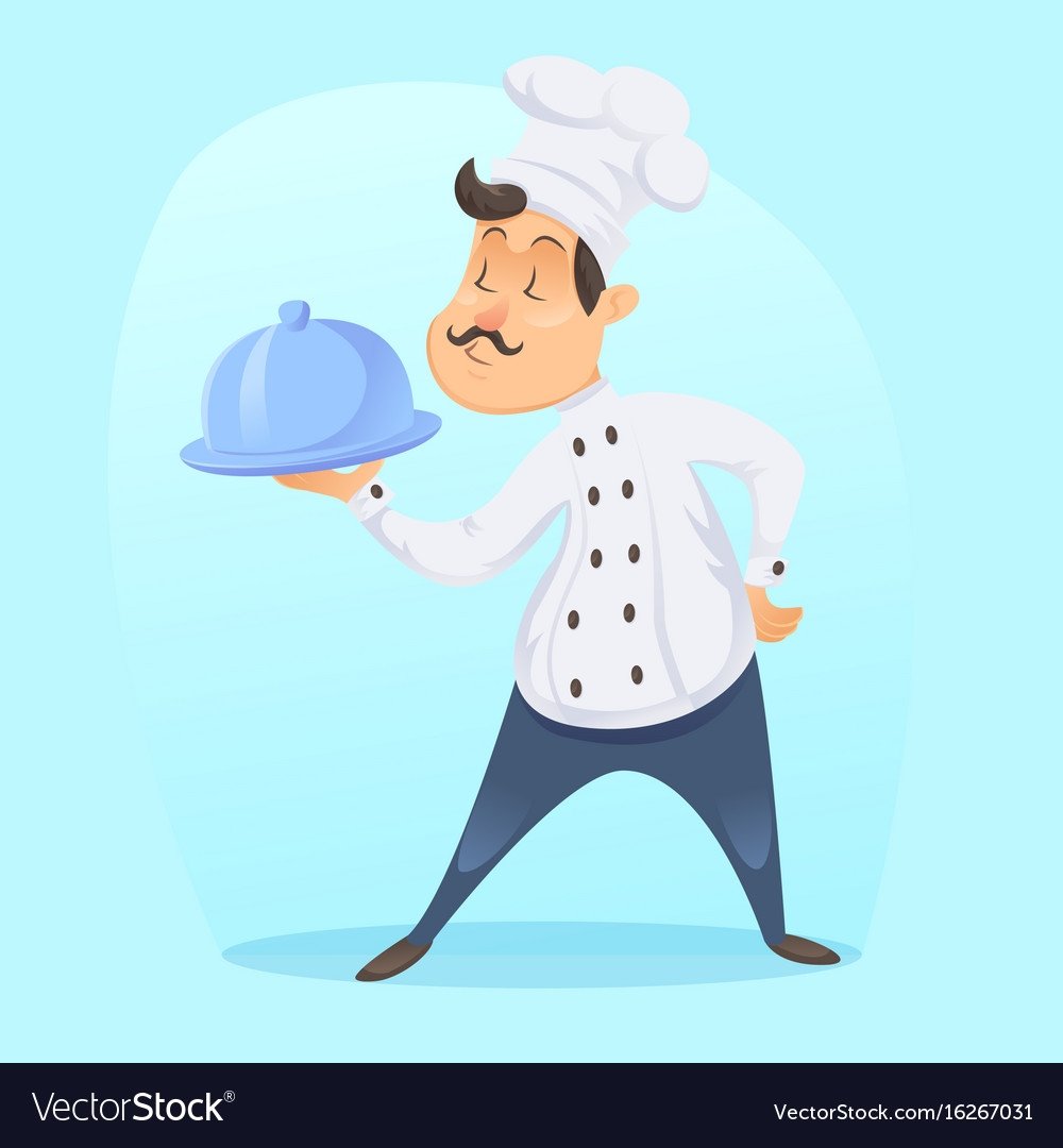 Повар с половником вектор