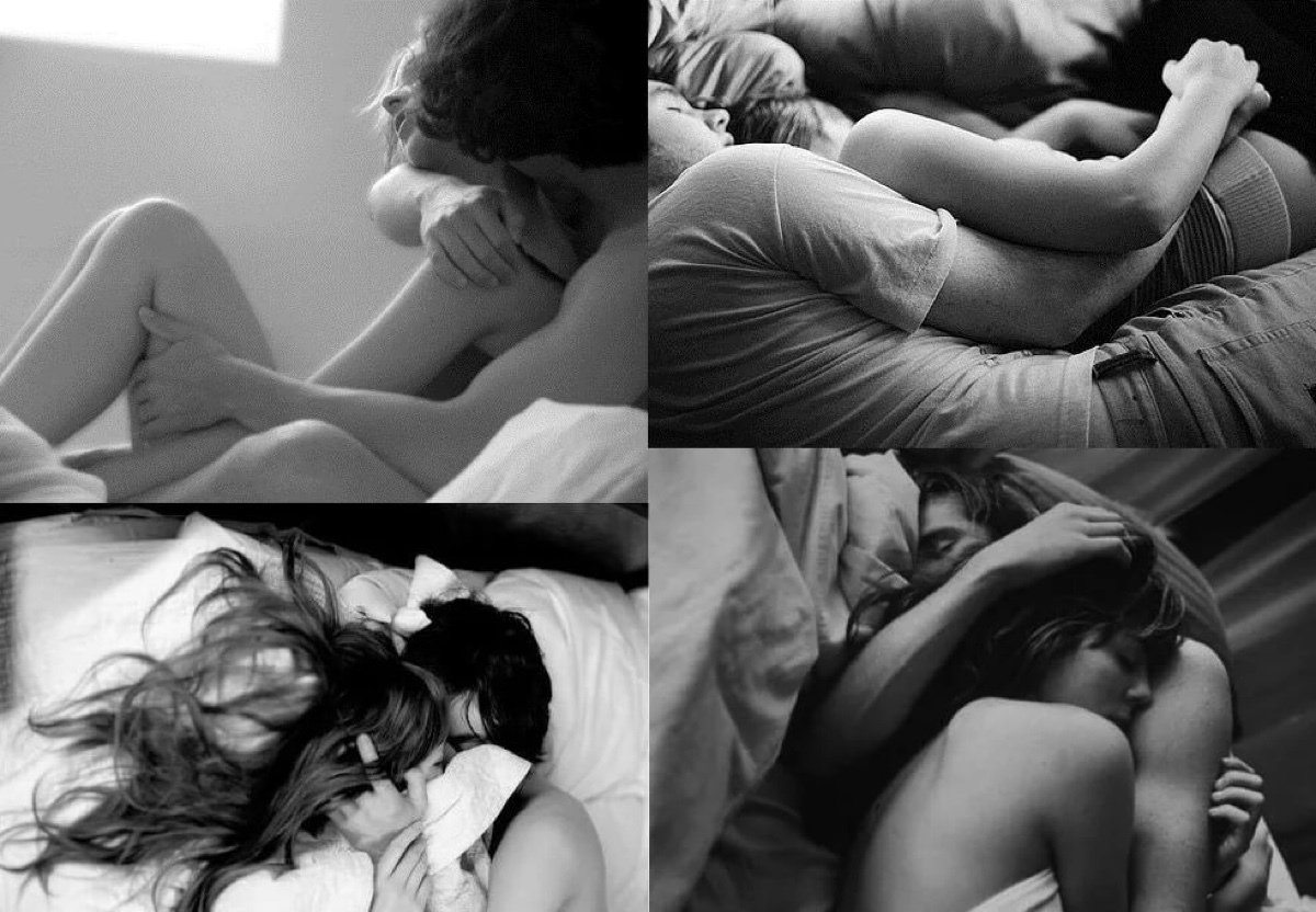 Обнимашки с любимым в постели