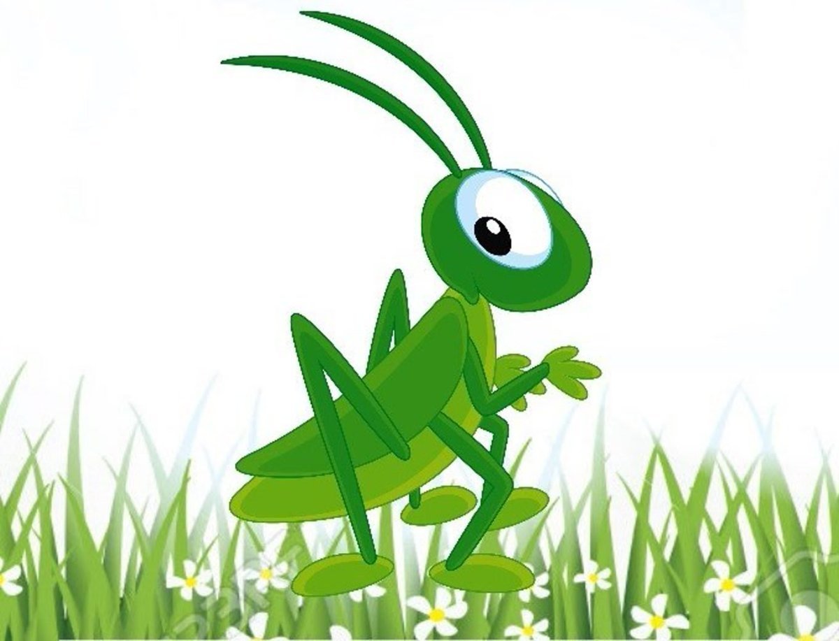 Кузнечик мультяшный