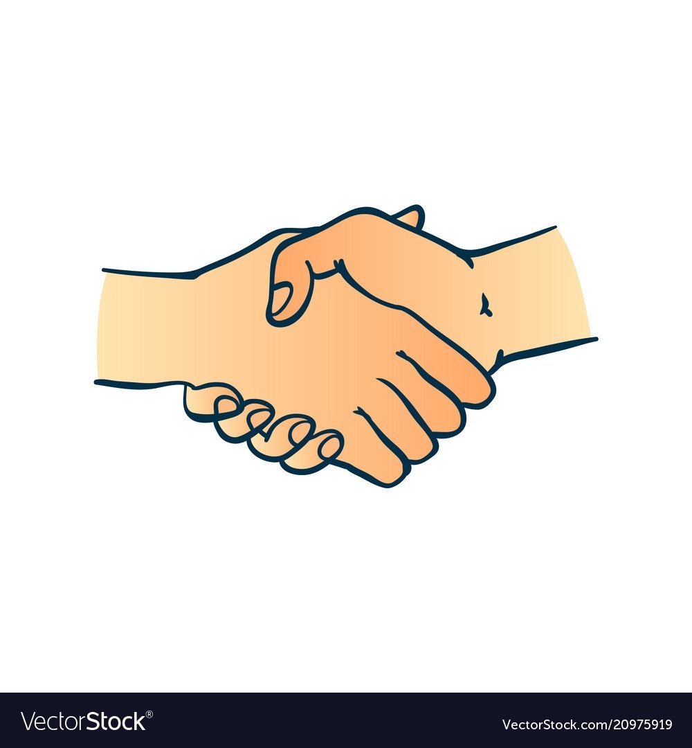 Дружеские пожатие рук женщина и мужчина