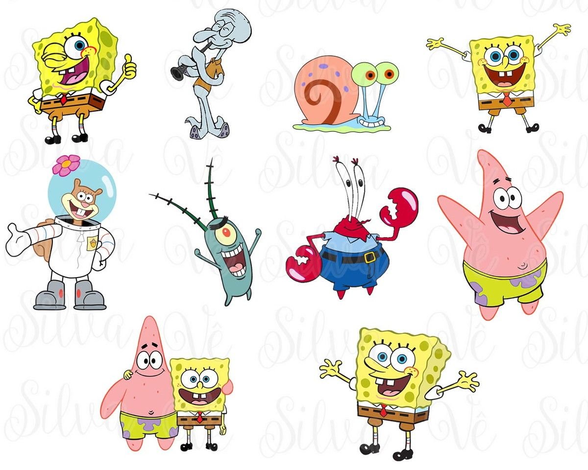Губка Боб персонажи для срисовки