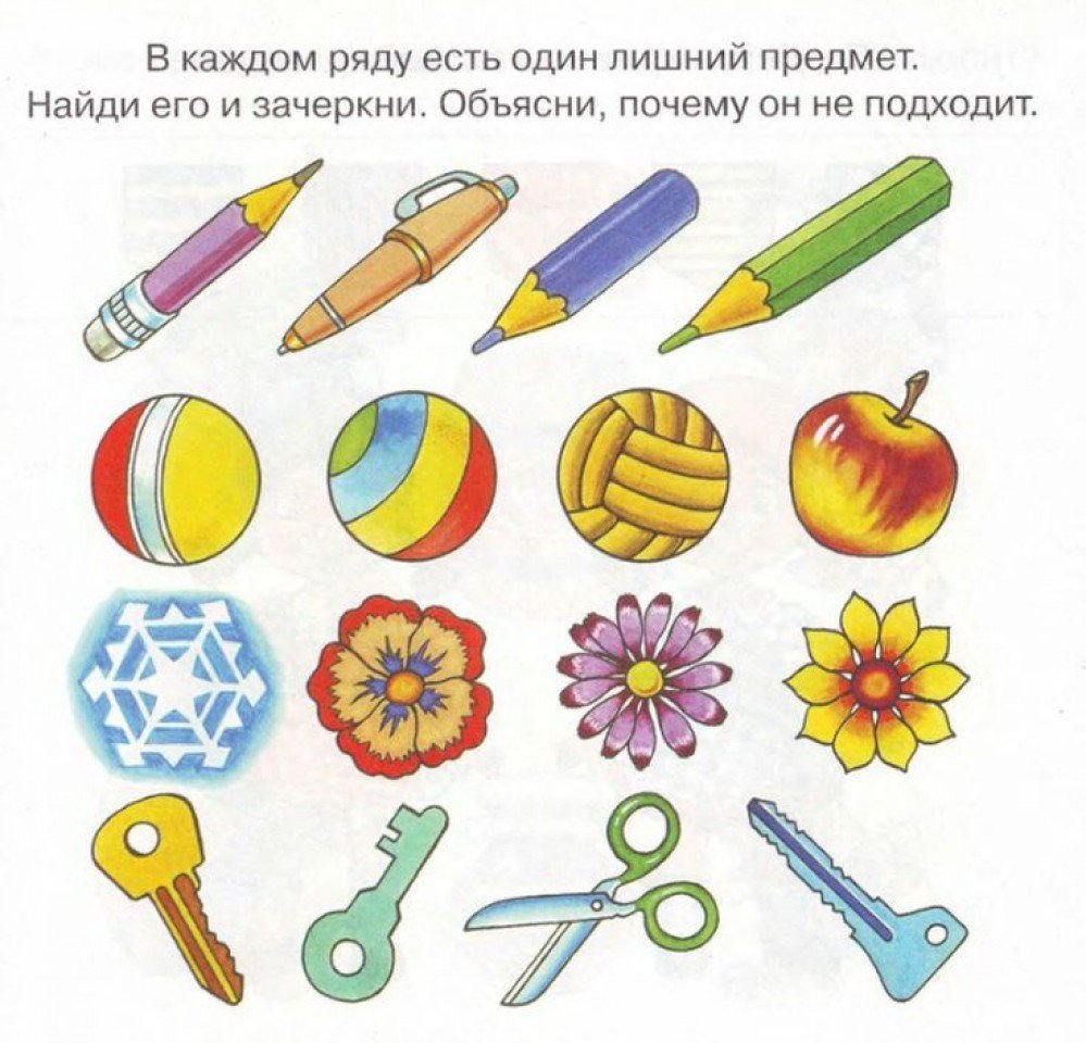 Задания для дошкольников лишний предмет